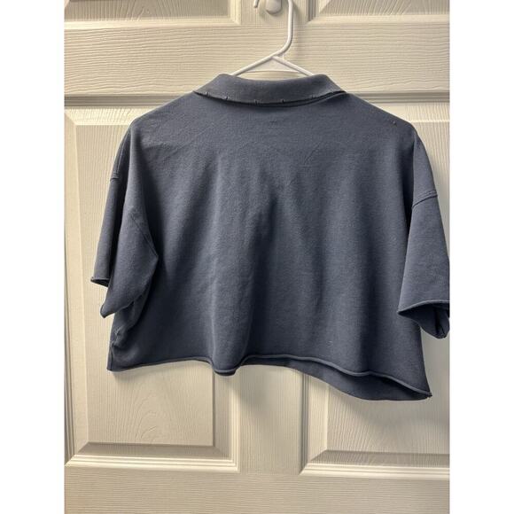 Aerie 90’s Inspired Cropped Navy Polo - Picture 4 of 4